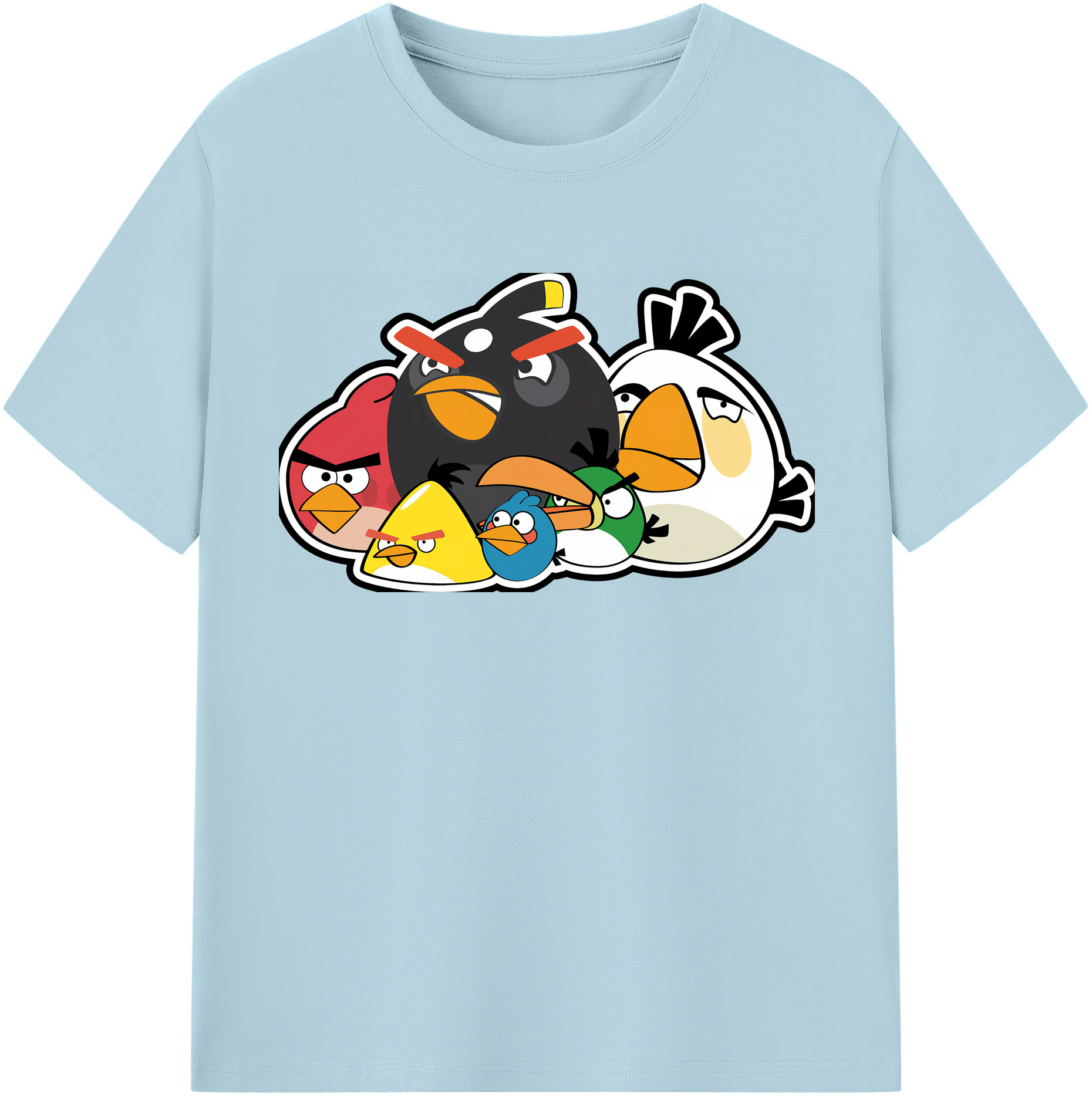 （画像用） Angry Birds アングリーバード 綿100％半袖Tシャツ（フロントプリント）